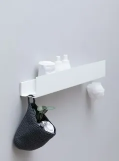 Полка Aquanet Магнум 341538 60 см с крючками белый матовый